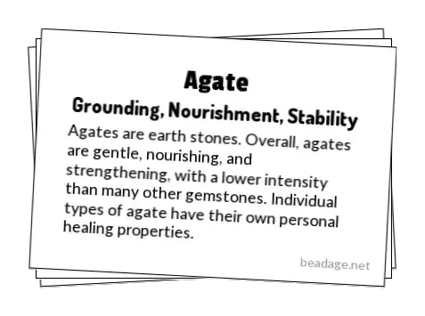 Agate Printable Gemstone Properties Cards