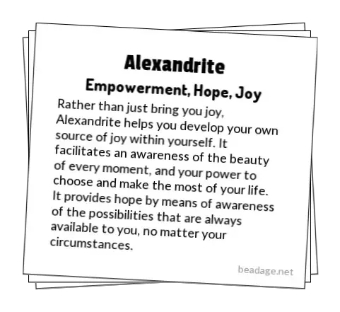 Alexandrite Printable Gemstone Properties Cards