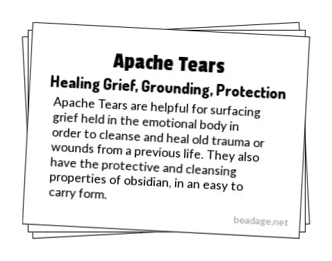 Apache Tears Printable Gemstone Properties Cards