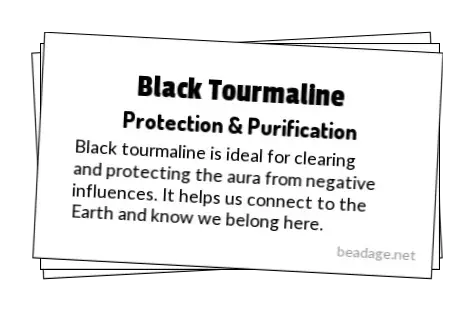 Black Tourmaline Printable Gemstone Properties Cards
