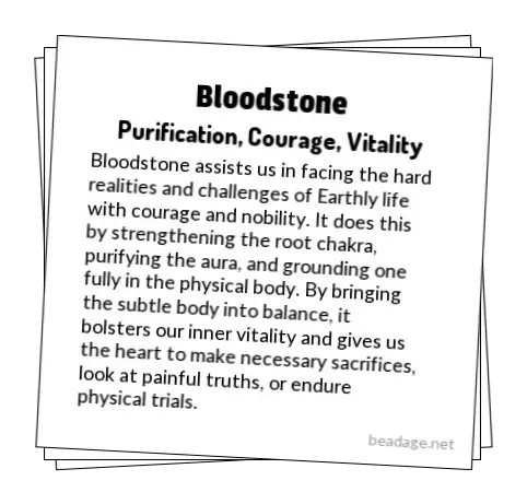 Bloodstone Printable Gemstone Properties Cards
