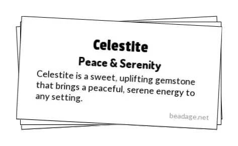 Celestite Printable Gemstone Properties Cards