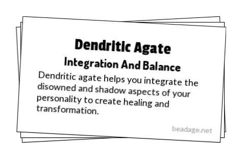 Dendritic Agate Printable Gemstone Properties Cards