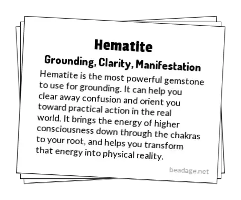 Hematite Printable Gemstone Properties Cards