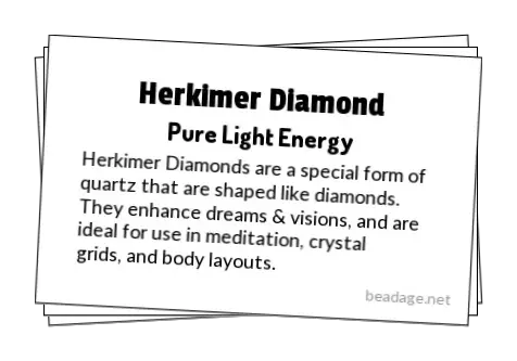 Herkimer Diamond Printable Gemstone Properties Cards