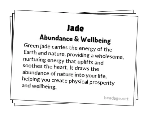 Jade Printable Gemstone Properties Cards