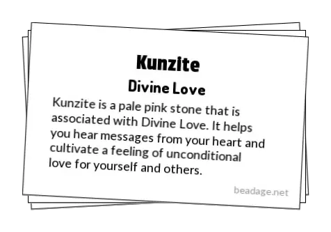 Kunzite Printable Gemstone Properties Cards