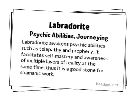 Labradorite Printable Gemstone Properties Cards
