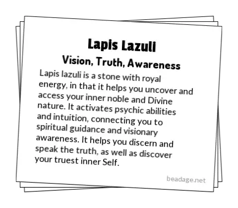 Lapis Lazuli Printable Gemstone Properties Cards