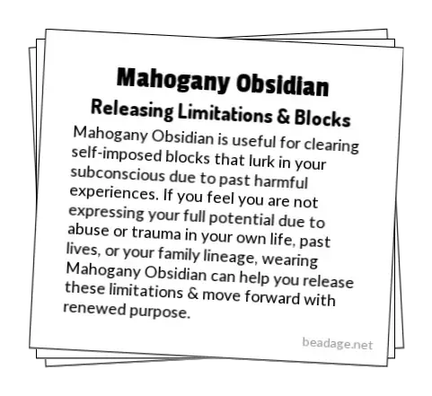 Mahogany Obsidian Printable Gemstone Properties Cards