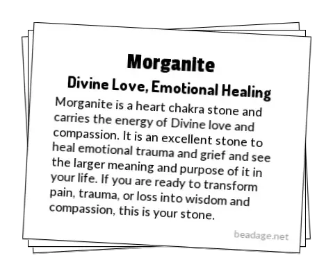 Morganite Printable Gemstone Properties Cards