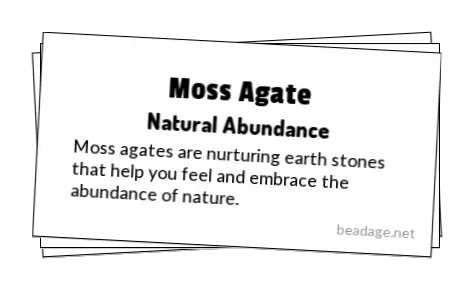 Moss Agate Printable Gemstone Properties Cards
