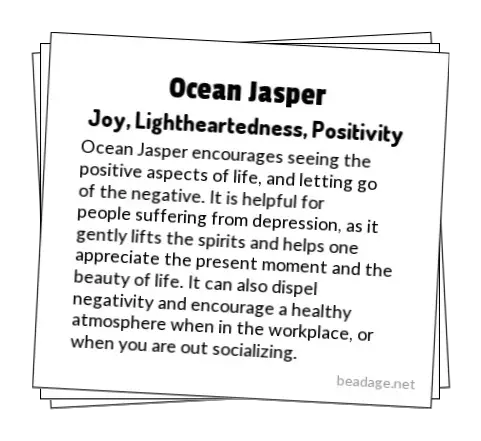 Ocean Jasper Printable Gemstone Properties Cards
