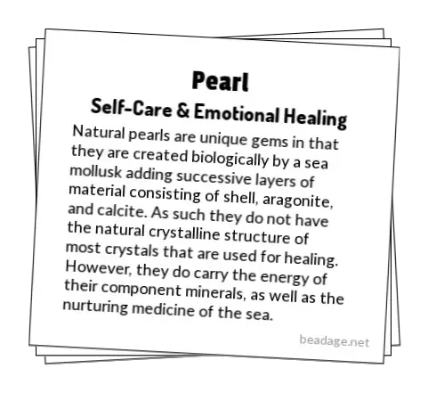 Pearl Printable Gemstone Properties Cards