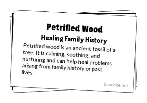 Petrified Wood Printable Gemstone Properties Cards