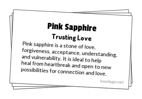 Pink Sapphire Printable Gemstone Properties Cards