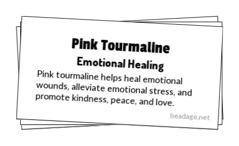 Pink Tourmaline Printable Gemstone Properties Cards