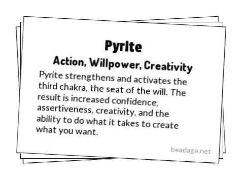 Pyrite Printable Gemstone Properties Cards