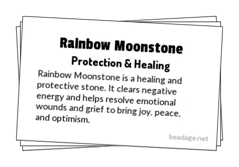 Rainbow Moonstone Printable Gemstone Properties Cards