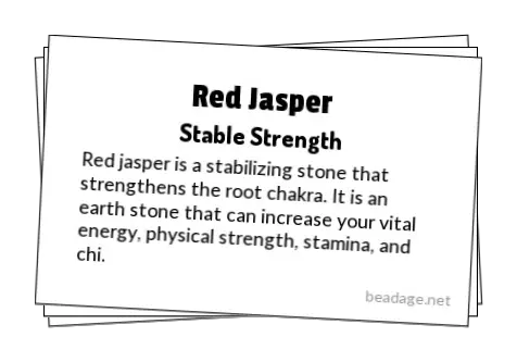 Red Jasper Printable Gemstone Properties Cards