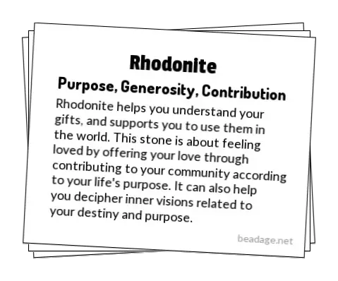 Rhodonite Printable Gemstone Properties Cards