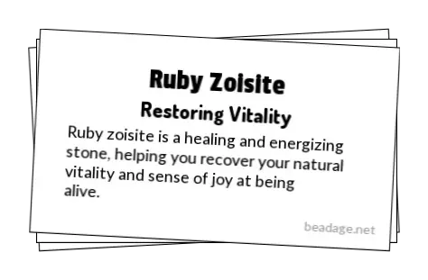 Ruby Zoisite Printable Gemstone Properties Cards