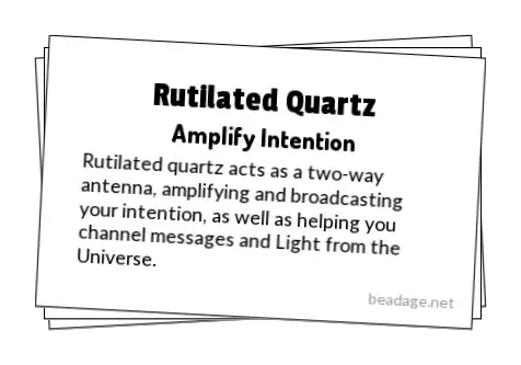 Rutilated Quartz Printable Gemstone Properties Cards