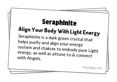 Seraphinite Printable Gemstone Properties Cards