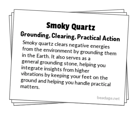 Smoky Quartz Printable Gemstone Properties Cards