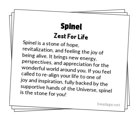 Spinel Printable Gemstone Properties Cards