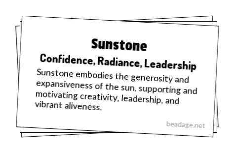 Sunstone Printable Gemstone Properties Cards