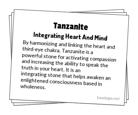 Tanzanite Printable Gemstone Properties Cards
