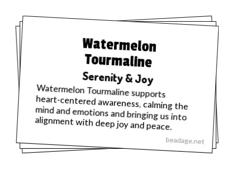 Watermelon Tourmaline Printable Gemstone Properties Cards