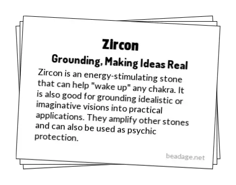 Zircon Printable Gemstone Properties Cards
