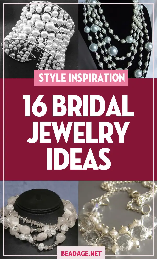 16 Bridal Jewelry Ideas |  | DIY Jewelry Making Ideas, Beading Ideas, Handcrafted Beaded Jewelry, Handmade, Beginners, Tutorials, Craft Projects | Fashion, Accessoreis, Jewels, Gems, Style | #craft #diy #jewelrymaking #beading #beadage #fashion #accessories #jewelry #style