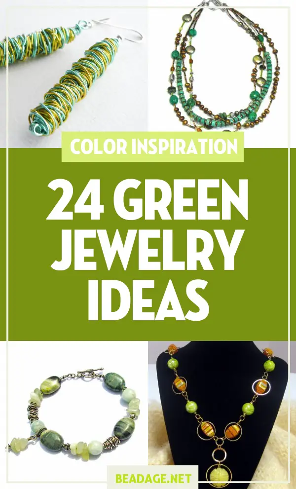 24 Green Jewelry Ideas | Green symbolizes spring, youth, and nature. Green beads go well with copper wire & gold and orange colored beads. Looking for some DIY jewelry making ideas & inspiration? Browse these green handcrafted beaded jewelry projects perfect for beginners. | DIY Jewelry Making Ideas, Beading Ideas, Handcrafted Beaded Jewelry, Handmade, Beginners, Tutorials, Craft Projects | Fashion, Accessoreis, Jewels, Gems, Style | #craft #diy #jewelrymaking #beading #beadage #fashion #accessories #jewelry #style