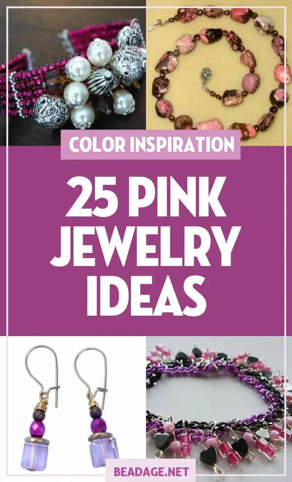25 Pink Jewelry Ideas |  | DIY Jewelry Making Ideas, Beading Ideas, Handcrafted Beaded Jewelry, Handmade, Beginners, Tutorials, Craft Projects | Fashion, Accessoreis, Jewels, Gems, Style | #craft #diy #jewelrymaking #beading #beadage #fashion #accessories #jewelry #style