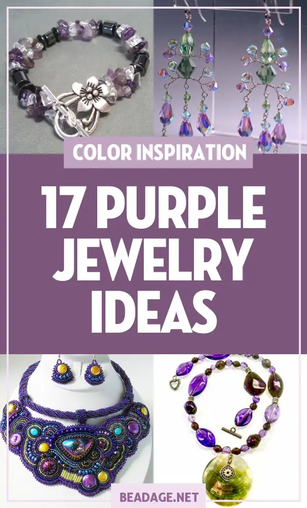 17 Purple Jewelry Ideas |  | DIY Jewelry Making Ideas, Beading Ideas, Handcrafted Beaded Jewelry, Handmade, Beginners, Tutorials, Craft Projects | Fashion, Accessoreis, Jewels, Gems, Style | #craft #diy #jewelrymaking #beading #beadage #fashion #accessories #jewelry #style