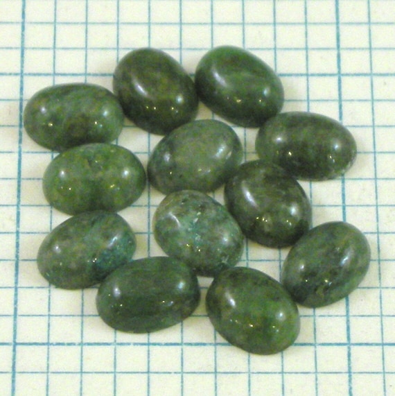 12 8x6mm Domed Jade Cabochons