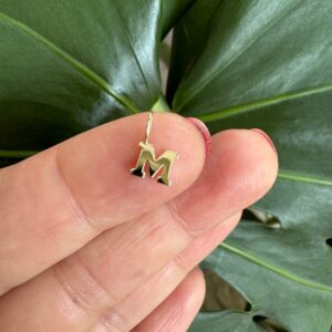 14k Gold Initial Pendant: Minimalist Letter Necklace, 5mm