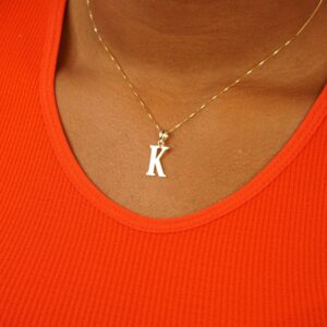 14k Solid Gold Initial Necklace: Personalized Letter Pendant, Personalized Gift Alphabet, Gold Letter Necklace, 585 14k Stamped