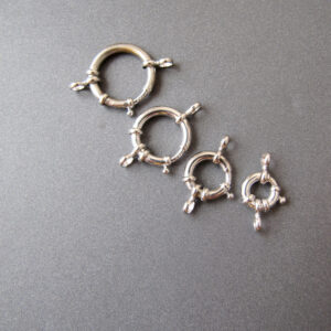 14k White Gold Sailor Clasp • 8mm 10mm 12mm 14mm • Jumbo Spring Ring with Double Jump Rings • 14 Carat White Gold 585