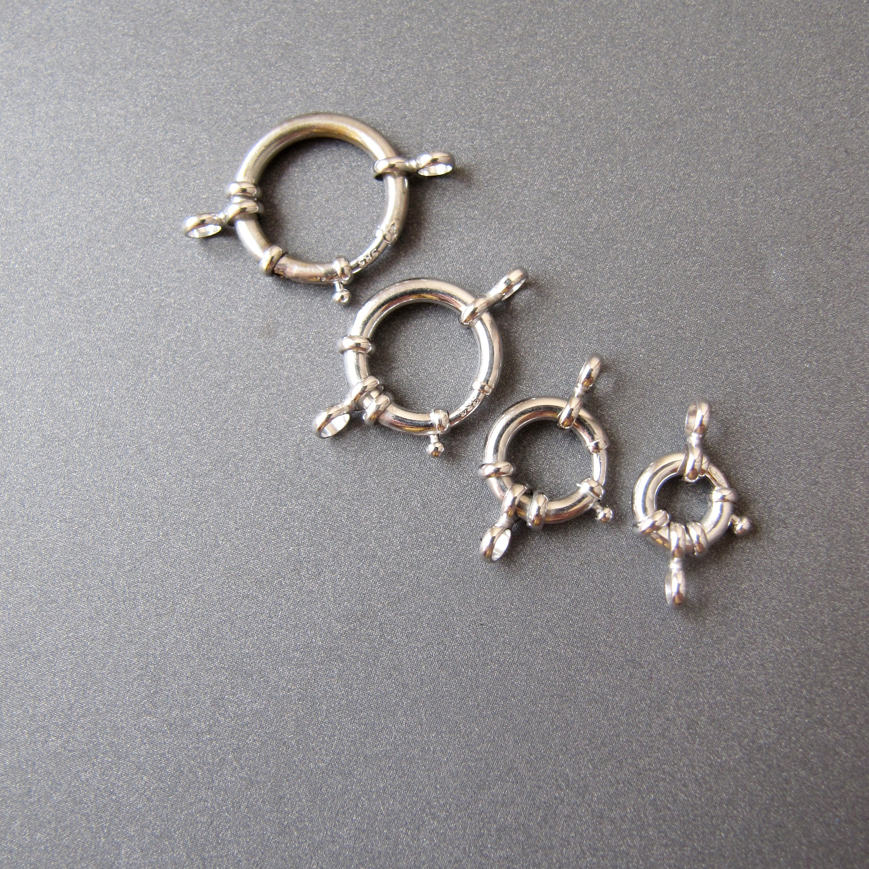 14k White Gold Sailor Clasp • 8mm 10mm 12mm 14mm • Jumbo Spring Ring With Double Jump Rings • 14 Carat White Gold 585 14k White Gold Sailor Clasp • 8mm 10mm 12mm 14mm • Jumbo Spring Ring With Double Jump Rings • 14 Carat White Gold 585