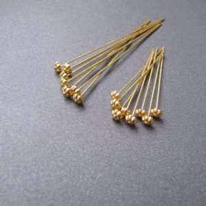 18k Gold Flower Head Pin • 2.75x1.40mm Convex Cap • 26ga / 24ga wire • 1 / 1.6inch • Solid 18 carat yellow gold • Jewellery making supplies