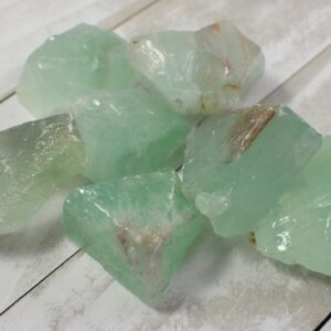 2 Pcs Natural Aqua Green Calcite Crystals - Raw Stones Glassy - Aqua Green Yellow Brown - 33x30x18mm Green Calcite Raw Crystals #RWSTN#1005