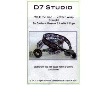 2014 Walk the Line Double Chevron Drops or Single Chevron DIY Leather Wrap Bracelet Kit Makes 2 by Mansue &  Pope 1 Size - D7 Studio Kit WTL