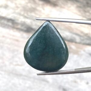 25.50 Carat Natural Black Omphacite Jadeite Cabochon: Burmese Untreated Jade