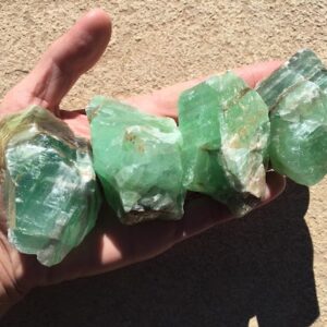 4 Emerald Calcite Crystals, Large 3 Inch Raw / Rough Green Calcite Stones, Raw Crystals and Stones, Rocks and Minerals