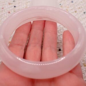 63.8mm Pink Calcite Crystal Bangle Bracelet - Smooth Flat Inside Bangle - UV reactive Natural Pink Calcite Crystal Bracelet #JEWEL#1754 63.8mm Pink Calcite Crystal Bangle Bracelet - Smooth Flat Inside Bangle - UV reactive Natural Pink Calcite Crystal Bracelet #JEWEL#1754