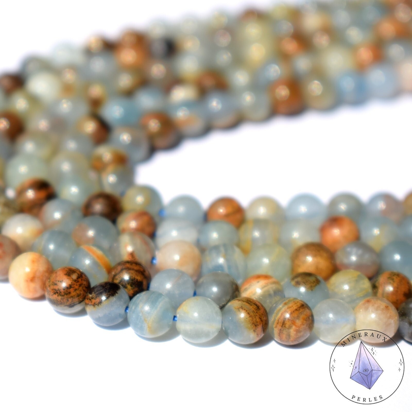 6mm Calcite Des Caraïbes - Calcite Bleue Naturelle Non Traitée Aa Perles Rondes, Pierres Précieuses En Vrac 6mm Calcite Des Caraïbes - Calcite Bleue Naturelle Non Traitée Aa Perles Rondes, Pierres Précieuses En Vrac